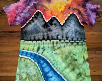 CUSTOM Mountain Tie Dye Shirt | Size Adult Small - 3XL | BWagnuka