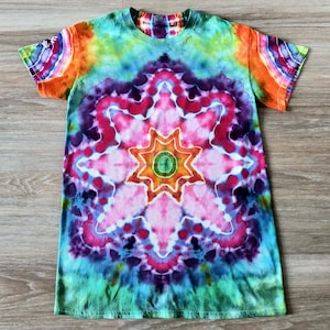 Small Adult Mandala Tie Dye Rainbow Shirt | BWagnuka
