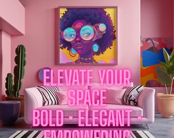 Afrofuturistic Cyberpunk Portraits | Black Girl Sci-Fi Art (Set of 4 Digital Download)