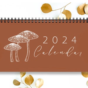 2024 Desk Calendar, Mushroom Theme Calendar, Office Decor, Office Monthly Calendar, Unique Gift Idea, Office Gift, Holiday Gift, Desk Planne