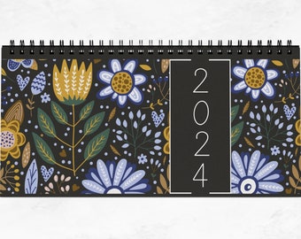 2024 Garden Party Floral Desk Calendar, Office Decor, Monthly Calendar, Holiday Gift