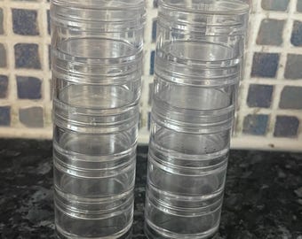 Contenedores apilables de plástico vacíos para manualidades, tinas de plástico para ferretería, multiusos