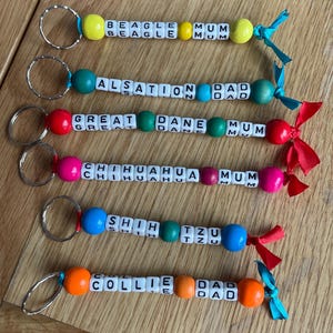 Dog breed Letter Keyring, dog Keychain, Key Finder, Accessories, gift keyring, stocking fillers, dog lover