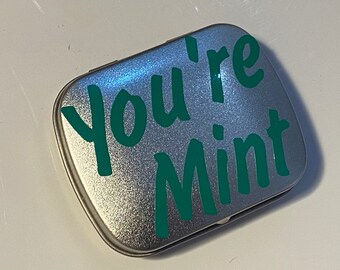 Personalised mint tin, sliver metal box, Personalised gift tin, Home organiser, mini storage