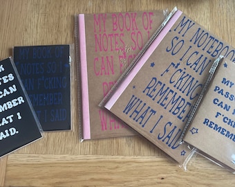 Note book,personalised, f**king notebook , notes, funny note books,rude notebooks , personalised gift.