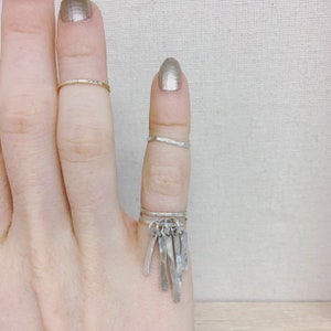 Finger Fringe Pinky Ring in Recycled Sterling Silver or 14k Gold Filled