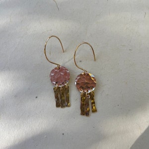 Mini Moon Fringe Earrings in Sterling Silver or 14k Gold Filled