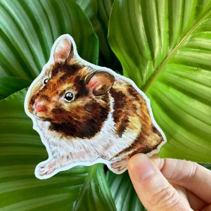 Syrian Hamster Glossy Vinyl Sticker 8cm