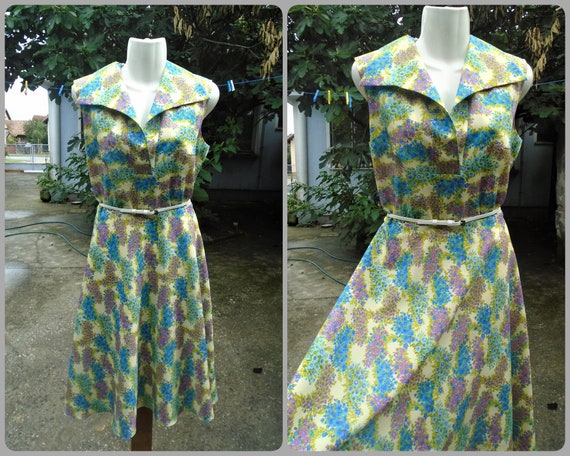 Vintage Lucie Linden Summer Dress,Colorful Floral