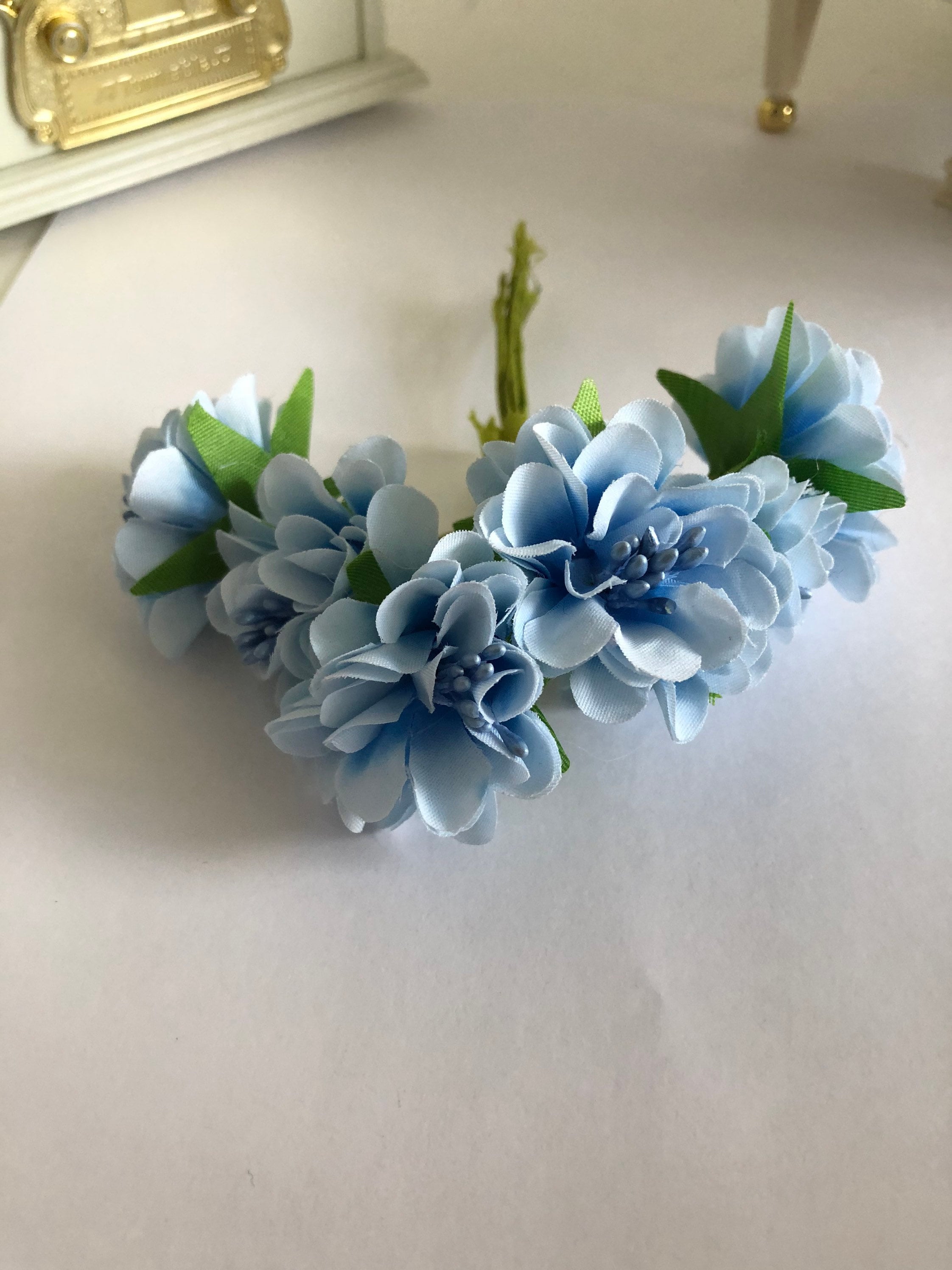 6 pcs Mini silk flowers Tea Roses with Wire stems Craft Etsy