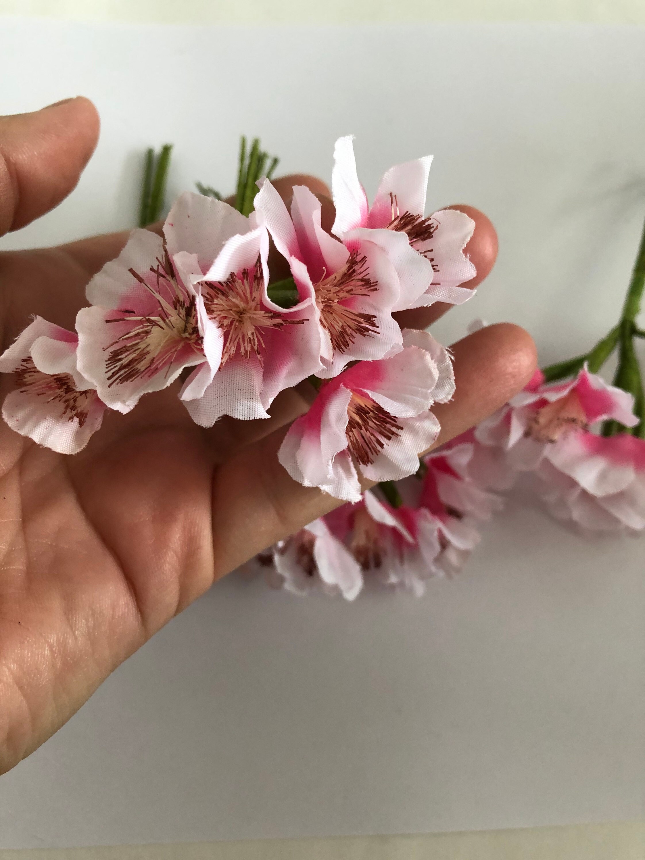 6 pcs Mini silk flowers Tea Roses with Wire stems Craft Etsy