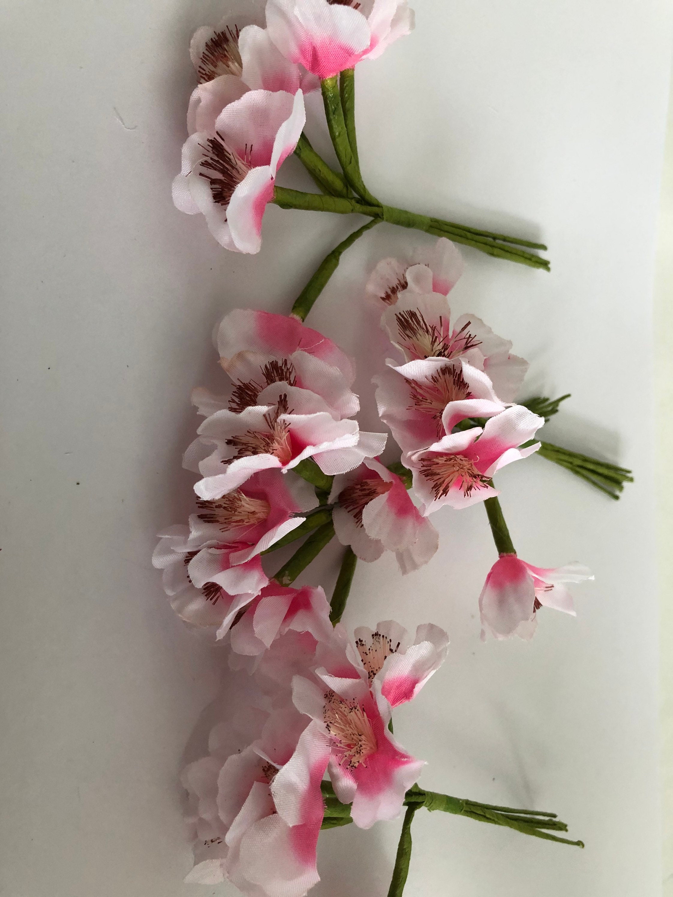 6 pcs Mini silk flowers Tea Roses with Wire stems Craft Etsy