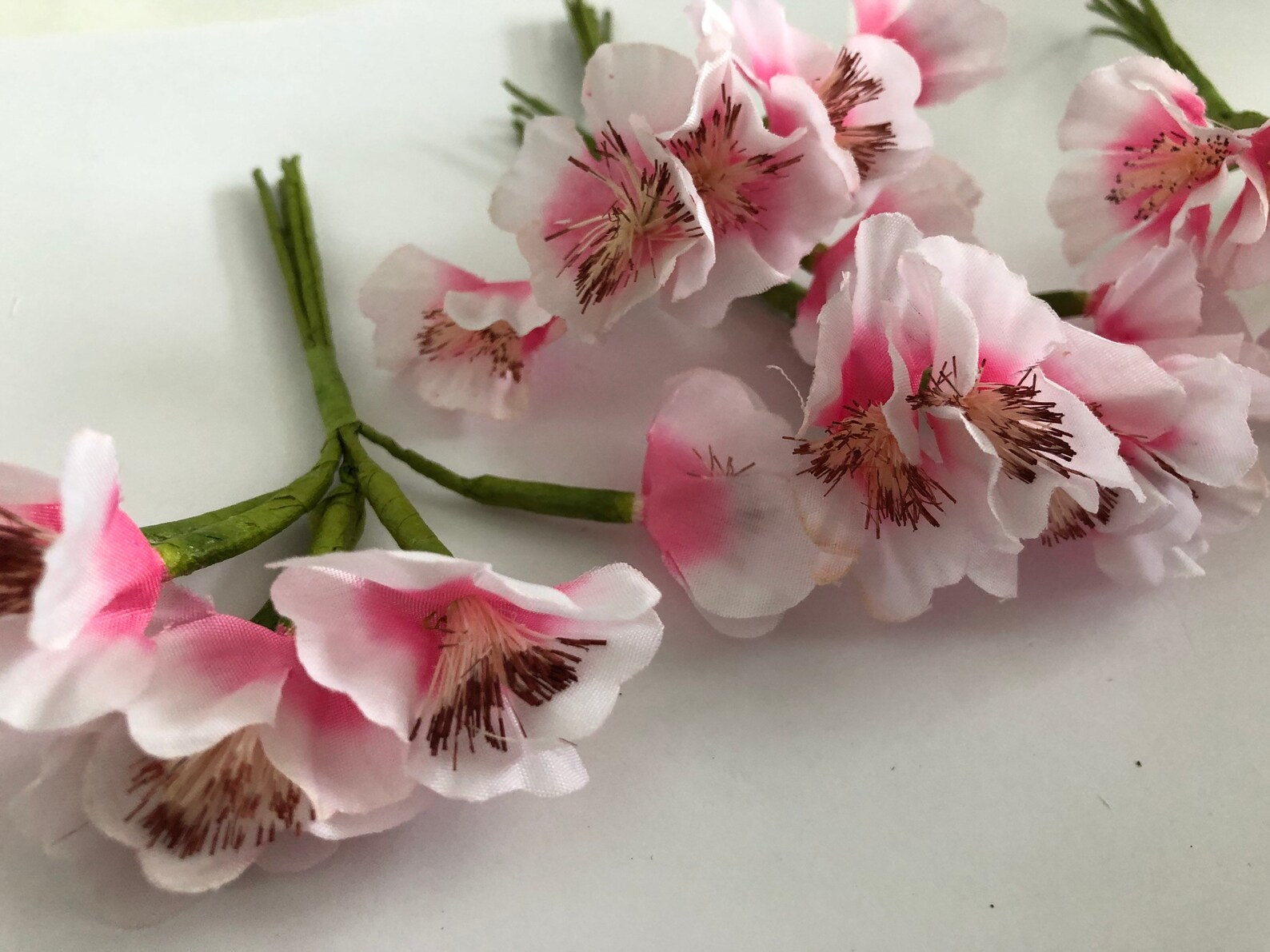 6 pcs Mini silk flowers Tea Roses with Wire stems Craft Etsy