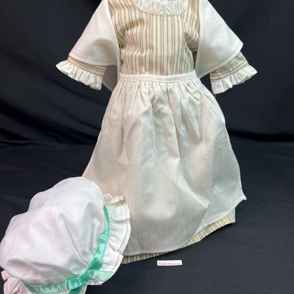 American Girl Felicity Work Outfit-dress-apron-fischu-mob cap-Pleasant Company