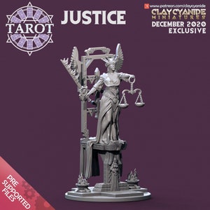 Justiça por Clay Cyanide | Masmorras e Dragões | D&D | Jogos de mesa | Jogos de guerra | Miniatura de resina | Tarô