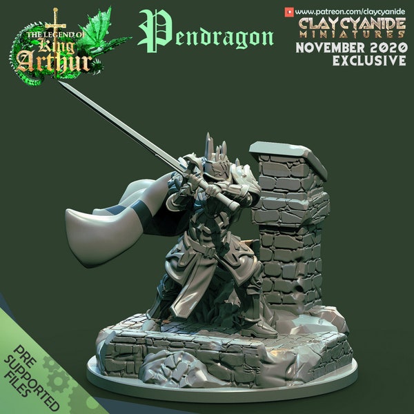 Pendragon by Clay Cyanide | Dungeons and Dragons | D&D | Tabletop Games | Wargames | Resin Miniature | King Arthur