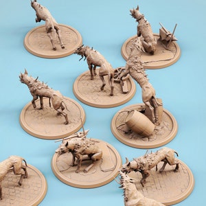 Corrupted Dogs (10 Poses) • Fear The Old God • by Rescale Miniatures | Dungeons and Dragons | D&D | Tabletop Games | Resin Miniature