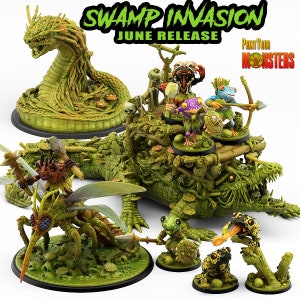 Swamp Invasion! by Print Your Monsters | Dungeons and Dragons | D&D | DnD | Tabletop Games | Wargames | Resin Miniature