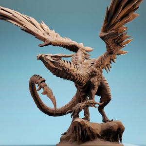 Drago d'acciaio anziano • Picco più alto e caverna più bassa • di Rescale Miniatures/Dungeonsand Dragons /Giochi da tavolo / Wargame / Miniature in resina