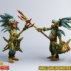 Jungle Goblin Chieftain • Goblin Tribe • by Print Your Monsters | Dungeons and Dragons | D&D  | Tabletop Games | Wargames | Resin Miniature
