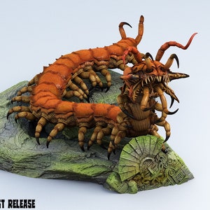 Giant Centipede • Goblin Tribe • by Print Your Monsters | Dungeons and Dragons | D&D | DnD | Tabletop Games | Wargames | Resin Miniature