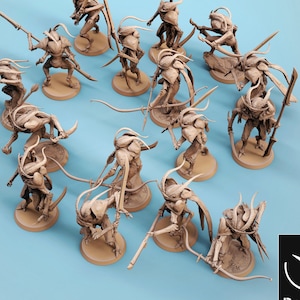 Thrikeen with wings (7 Models) • Highest Peak and Lowest Cavern • by Rescale Miniatures |Dungeons and Dragons| Wargames | Resin Miniature