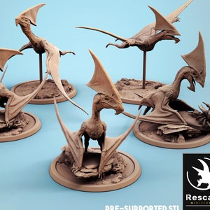 Tupandactylus (5 Poses) • Dinotopia Pt 2 • by Rescale Miniatures | Dungeons and Dragons | D&D | Tabletop Games | Wargames | Resin Miniature