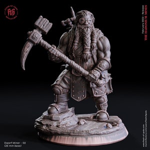 Dwarf Miner 2 • The Hadonium Mines • by Flesh Of Gods | Dungeons and Dragons | Tabletop Games | Wargames | Resin Miniature