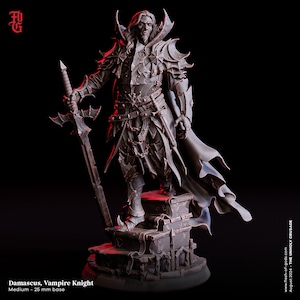Damascus Vampire Knight • The Unholy Crusade • Flesh Of Gods | Dungeons and Dragons | Tabletop Games | Wargames | Resin Miniature