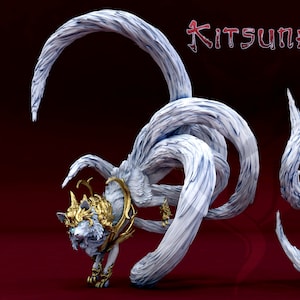 Kitsune (4 Poses) • Dynasty Of The Wild • por Mini Monster Mayhem | Dungeons and Dragons | D&D | Jogos de Mesa | Miniatura de Resina
