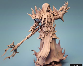 Wight Necromancer • Dragons of Chaos • by Rescale Miniatures | Dungeons and Dragons | D&D | Tabletop Games | Wargames | Resin Miniature