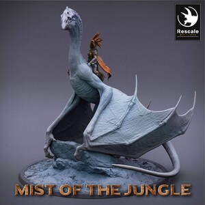 Protowyvern Big Mounted • Mist of the Jungle • by Rescale Miniatures | Dungeons and Dragons | Tabletop Games | DND | Resin Miniature