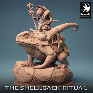 Toad Mount Frog Master (3 Poses) • The Shellback Ritual • by Rescale Miniatures | Dungeons and Dragons | D&D | Tabletop Games | Wargames