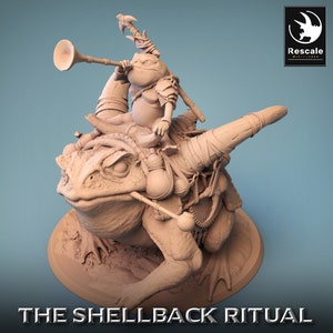 Toad Trumpet Mount (4 Poses) • The Shellback Ritual • by Rescale Miniatures | Dungeons and Dragons | D&D | Tabletop Games | Wargames