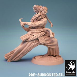 Male Samurai • Japan • by Rescale Miniatures | Dungeons and Dragons | D&D | Tabletop Games | Wargames | Resin Miniature
