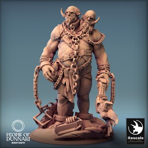Sand Ettin Stand • People Of Dunnari • Rescale Miniatures | Dungeons and Dragons | D&D | Tabletop Games | Wargames | Resin Miniature