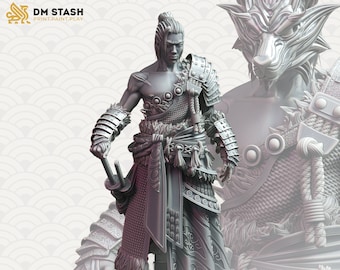 Samurai Warrior Okami Miniature for Dungeons and Dragons Tabletop RPG