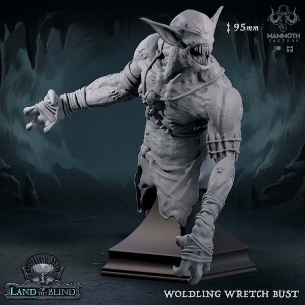 Wolding Wretch Bust • Land of the Blind • by Mammoth Factory | Dungeons and Dragons | Tabletop Games | Resin Miniature