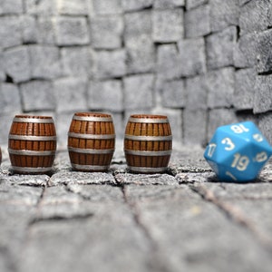 Holzfässer Set für Dungeons and Dragons | D&D | D&D | Brettspiele | Requisiten | Streuterrain