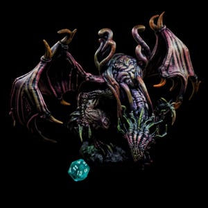 Miniature de dragon écorcheur d'esprit peinte à la main pour donjons et dragons