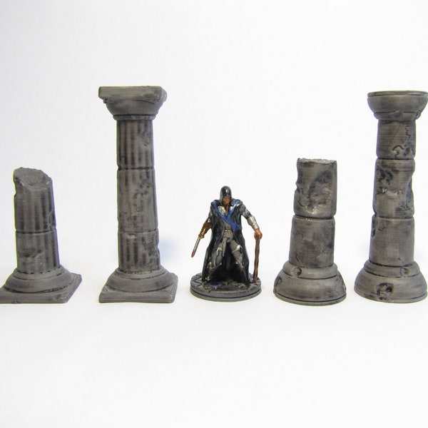 Modular Pillars 4x set for Dungeons and Dragons | D&D | Pathfinder | RPG | 5e | DnD | Tabletop Games | Props