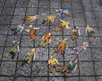 15x 28mm Dead Villagers | Townsfolk | Dead NPC | Human Corpses or Dungeons and Dragons | D&D | Pathfinder | DnD | Tabletop Games | Wargaming