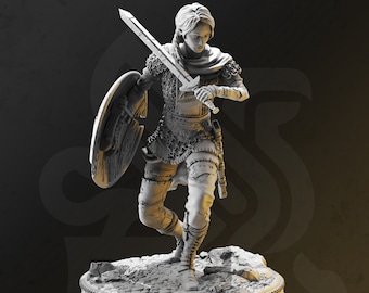 Freya Shield Maiden Miniature for Dungeons and Dragons Tabletop RPG