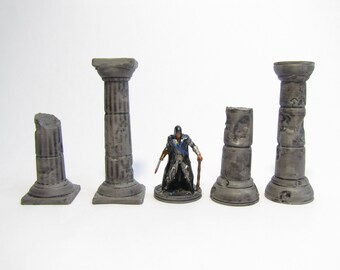 Modular Pillars 4x set for Dungeons and Dragons | D&D | Pathfinder | RPG | 5e | DnD | Tabletop Games | Props