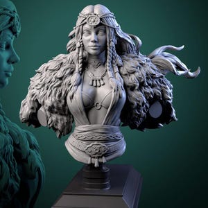 Kaelia Witch Of The Frozen Veil Bust • A Frigid Hope • by White Werewolf Tavern | Dungeons and Dragons | Tabletop Games | Resin Miniature
