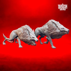 Worgs Mini Set Dungeons and Dragons Miniature for Tabletop RPGs