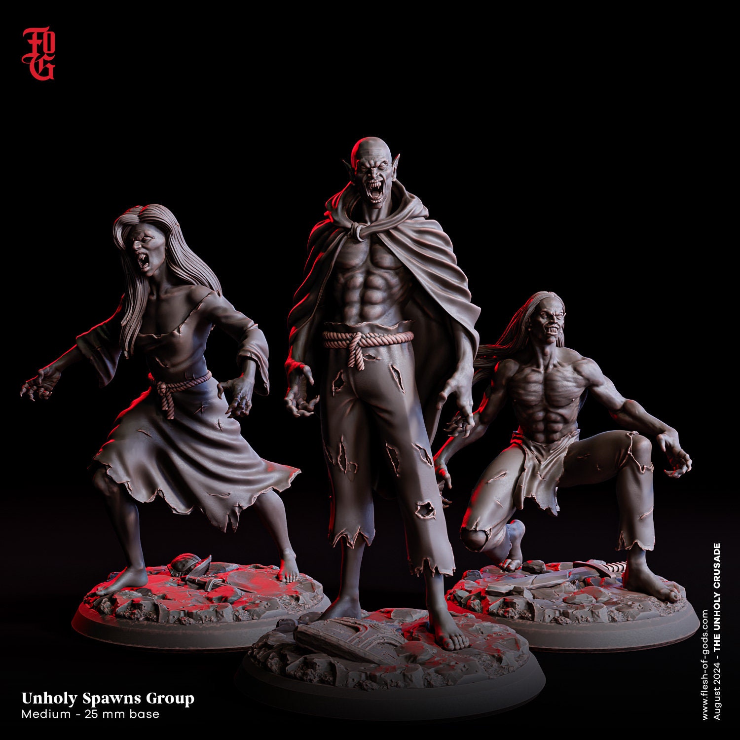 Vampire Spawn Miniature Set for Dungeons and Dragons Tabletop RPG - Etsy