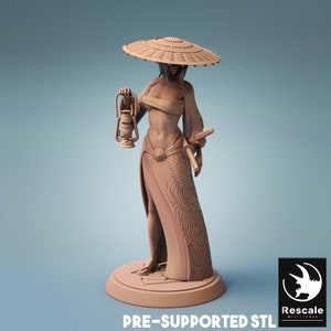Female Samurai Explorer | Wandering Samurai • Japan • by Rescale Miniatures | Dungeons and Dragons |Tabletop Games |Wargames|Resin Miniature