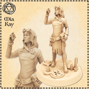 Female Scientist • Steampunk Collection • by M3DM | Dungeons and Dragons | D&D | RPG | DnD | Tabletop Games | Wargames | Resin Miniature