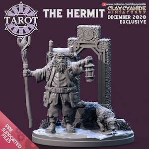 O Eremita por Clay Cyanide | Masmorras e Dragões | D&D | Jogos de mesa | Jogos de guerra | Miniatura de resina | Tarô